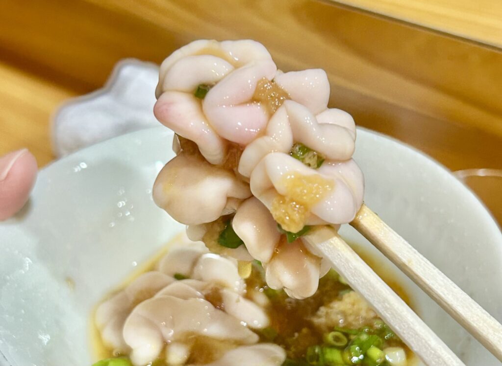 鱈の白子ポン酢のアップ