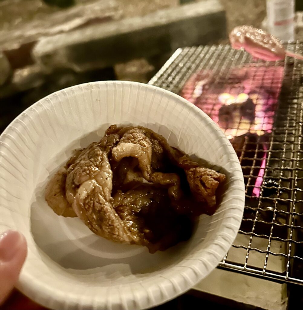 夜のBBQ